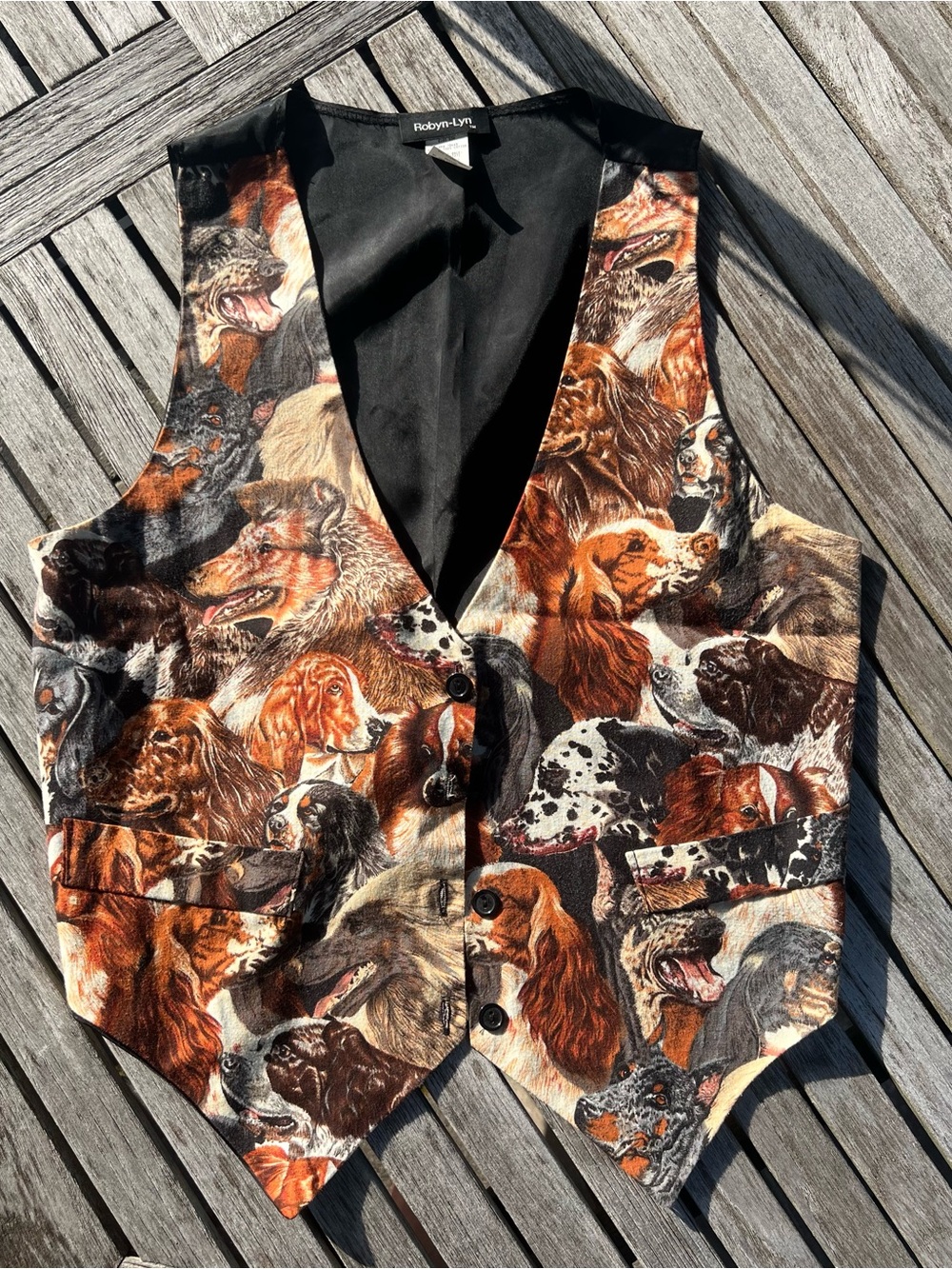 Robyn-Lyn Black Satin-Look tuxedo Vest